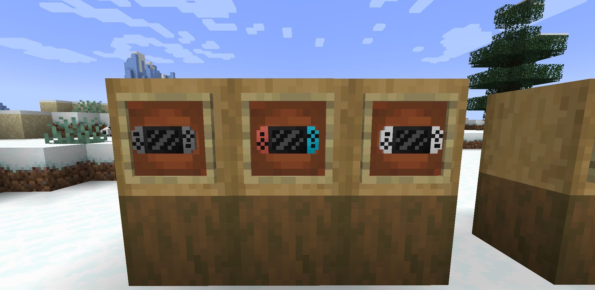 Пример использования игровых консолей в декоре Minecraft