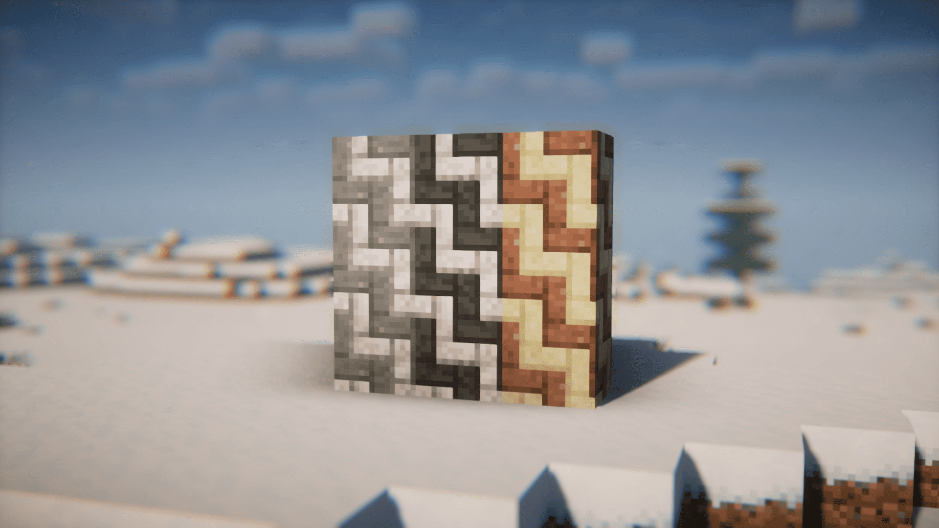 Стильный интерьер с использованием разноцветных плиток Decorative Pavers в Minecraft