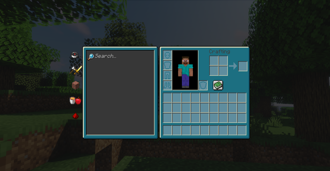 Главное меню Minecraft с темным интерфейсом Deep Dark GUI