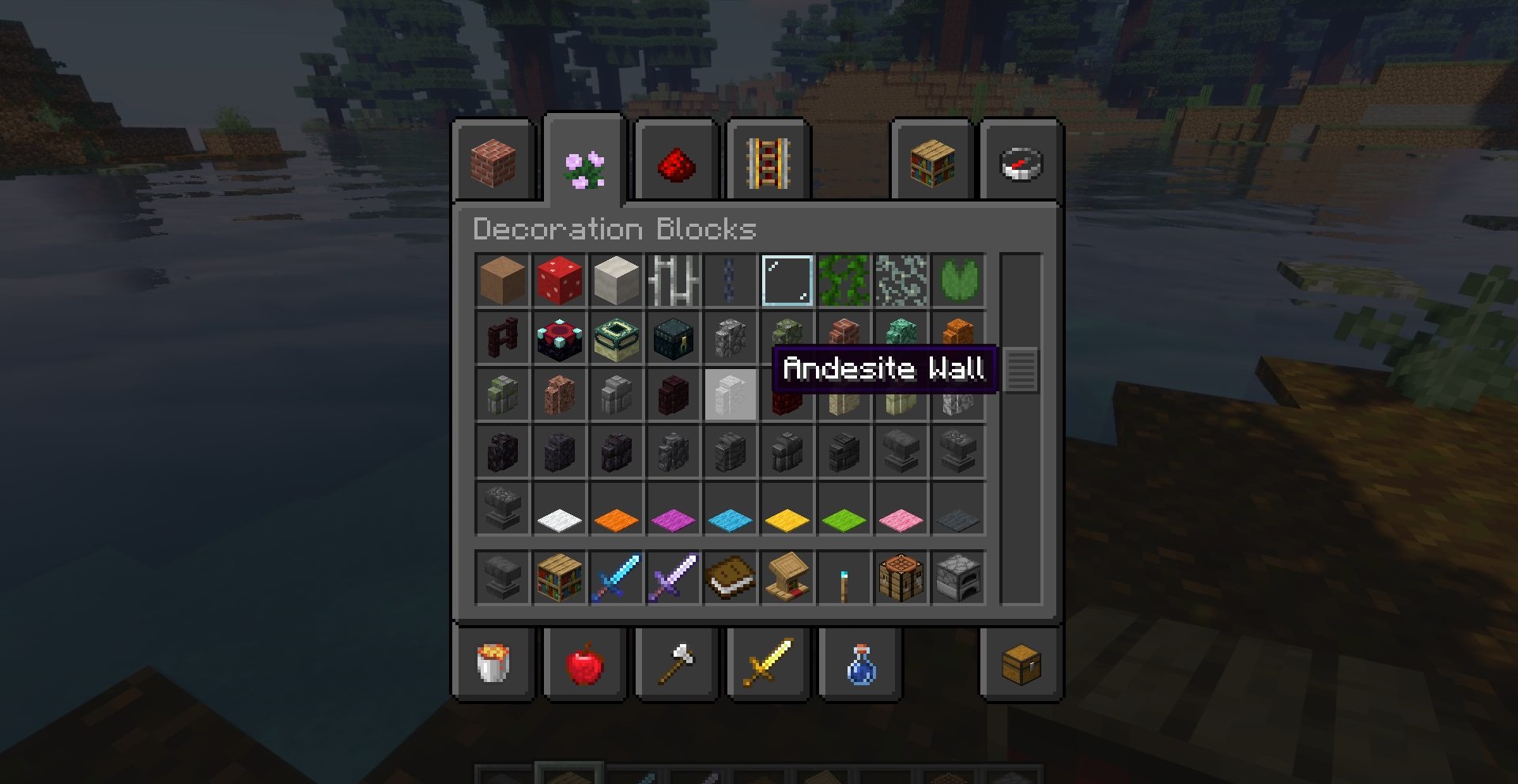 Игрок исследует снежный биом в Minecraft с волком-компаньоном