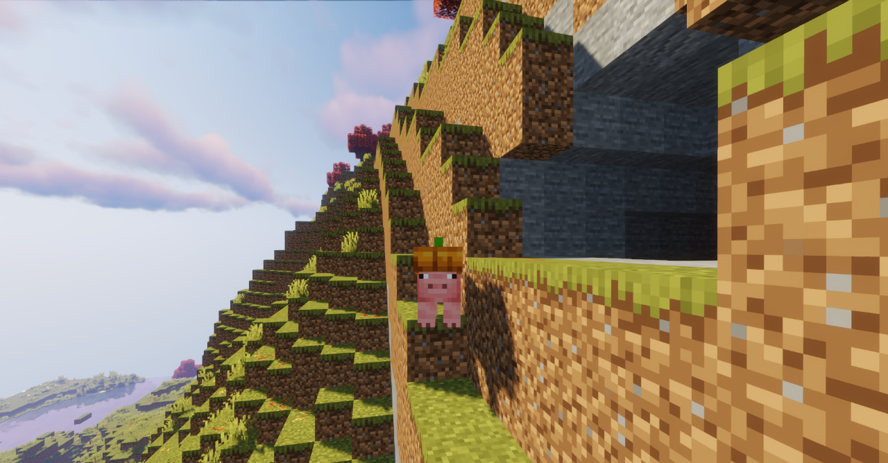 Ночной пейзаж Minecraft в Хэллоуин-стиле с призрачными мобами