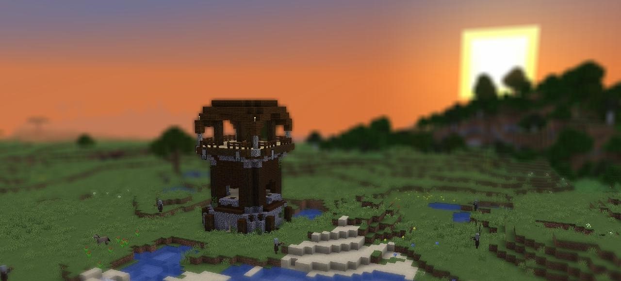 Ночной лес в Minecraft с реалистичным лунным светом через шейдер Depth