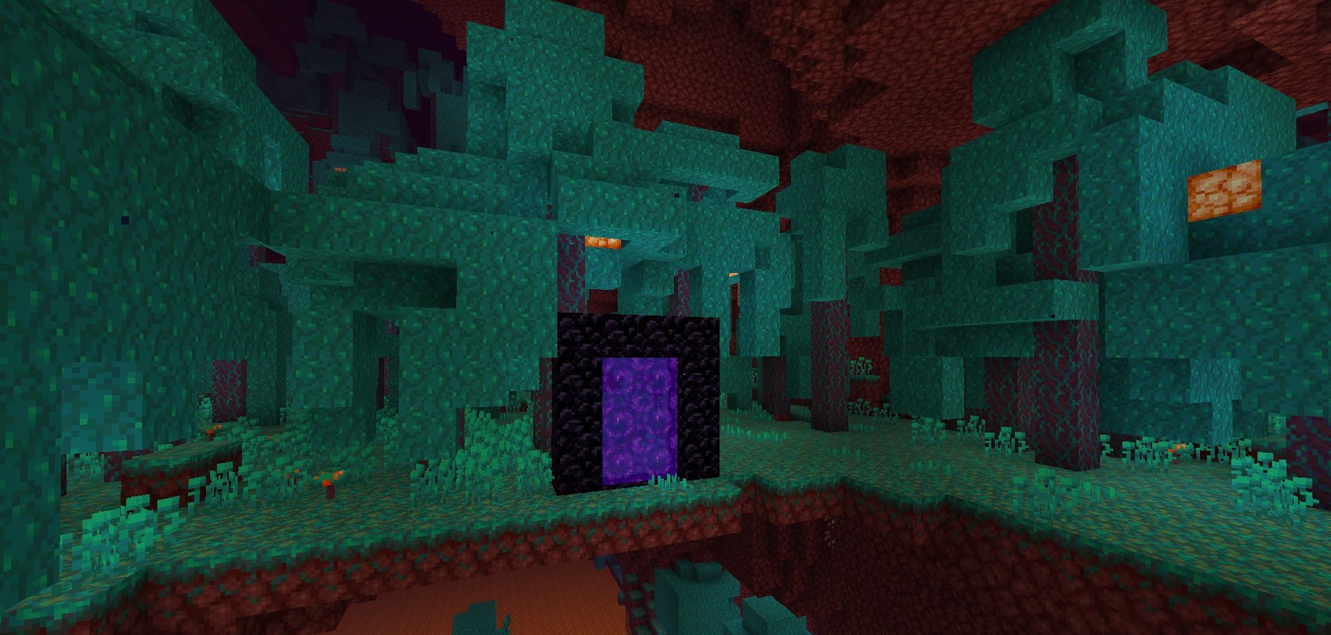 Пример работы Dimension Access Manager в Нижнем мире Minecraft