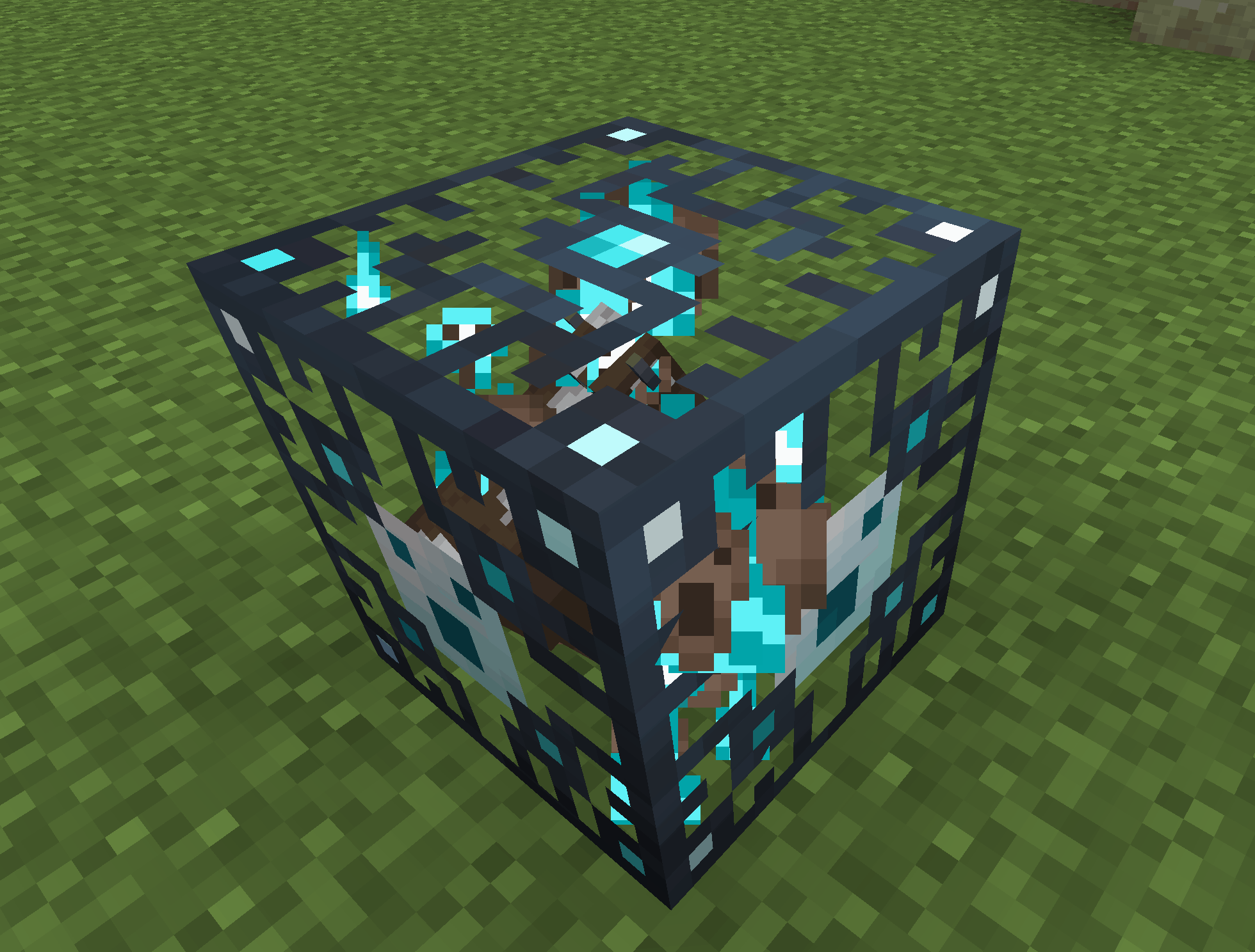 Анимированная гифка работы божественной клетки из мода Spirit в Minecraft