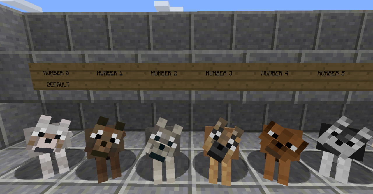 Собака с уникальным ошейником и текстурой в Minecraft