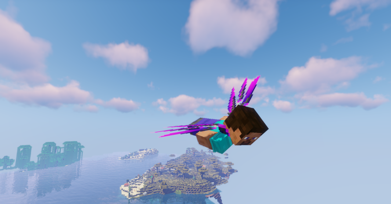 Сравнение стандартных элитр и Dragon Wing Elytra в инвентаре Minecraft