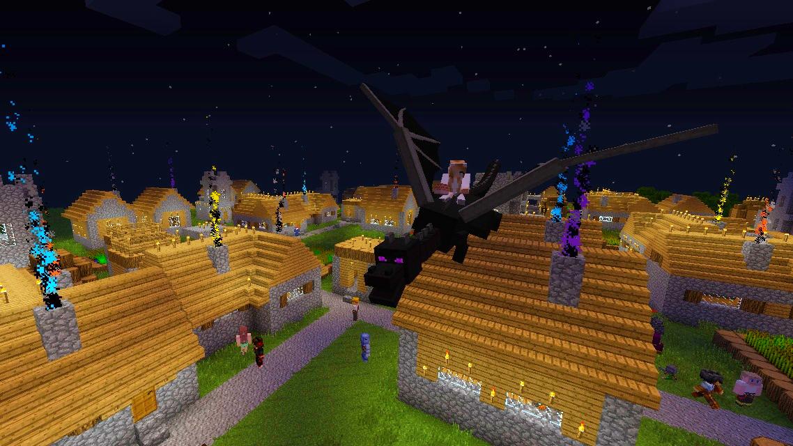 Стрекозы в болотном биоме Minecraft с модом на природу