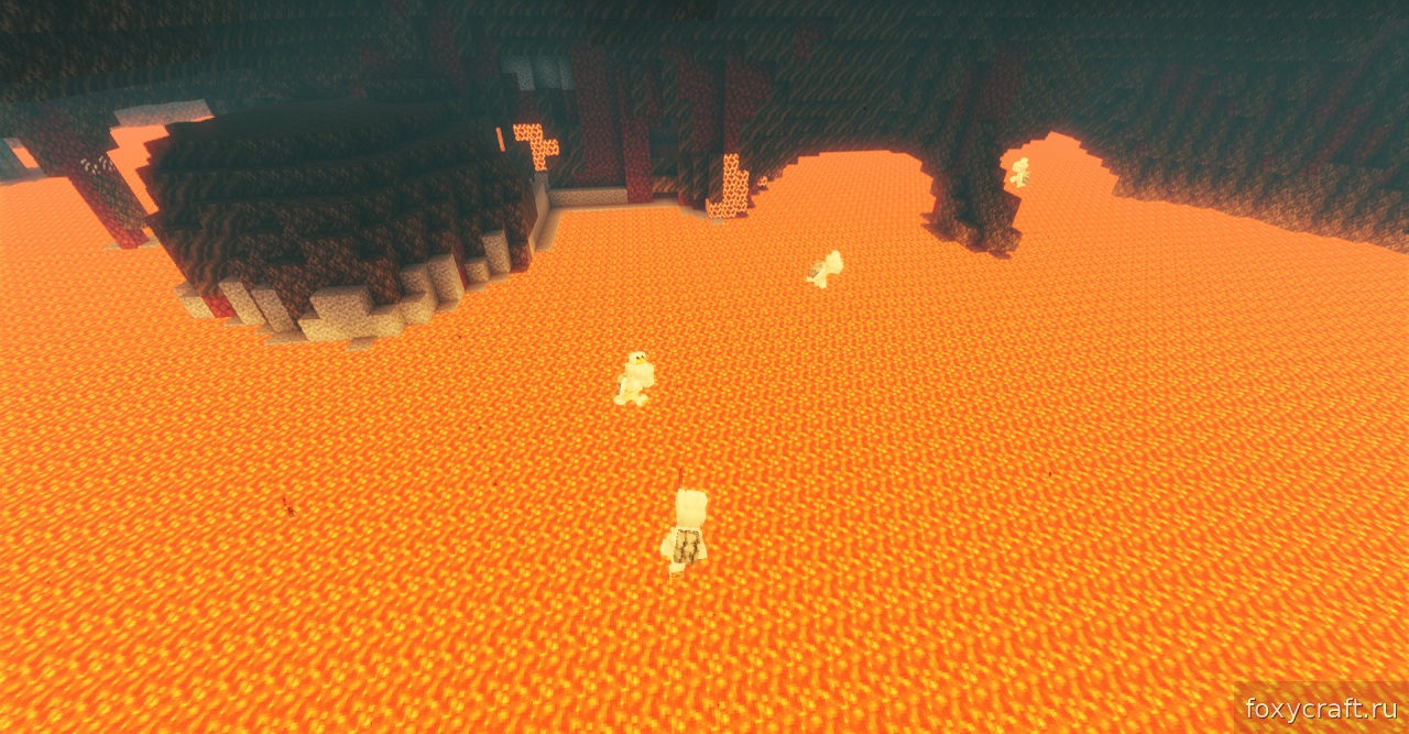 Сравнение обычного Strider и Dry Bones версии в Minecraft
