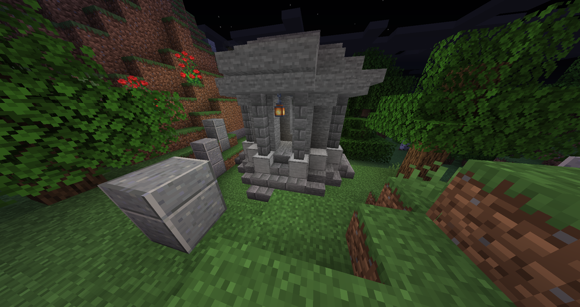 Вход в подземелье Minecraft с сундуками и спаунерами мобов