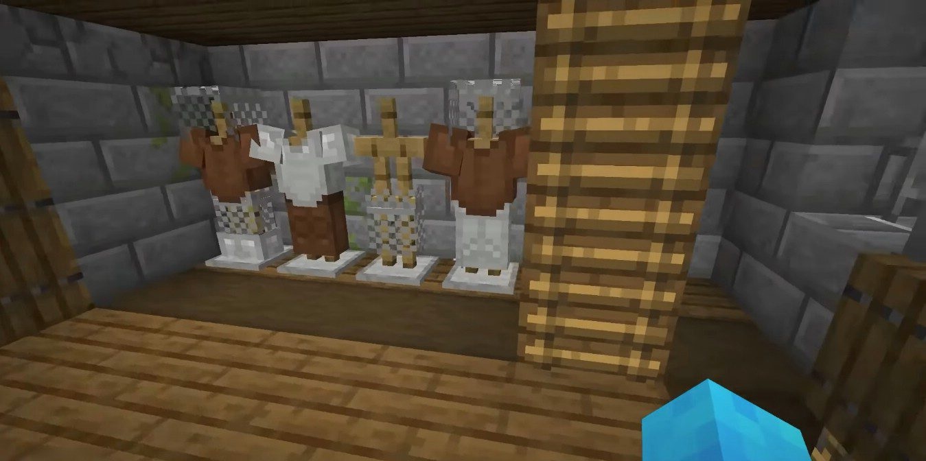 Игрок исследует огромный замок из мода Dungeons Enhanced в Minecraft