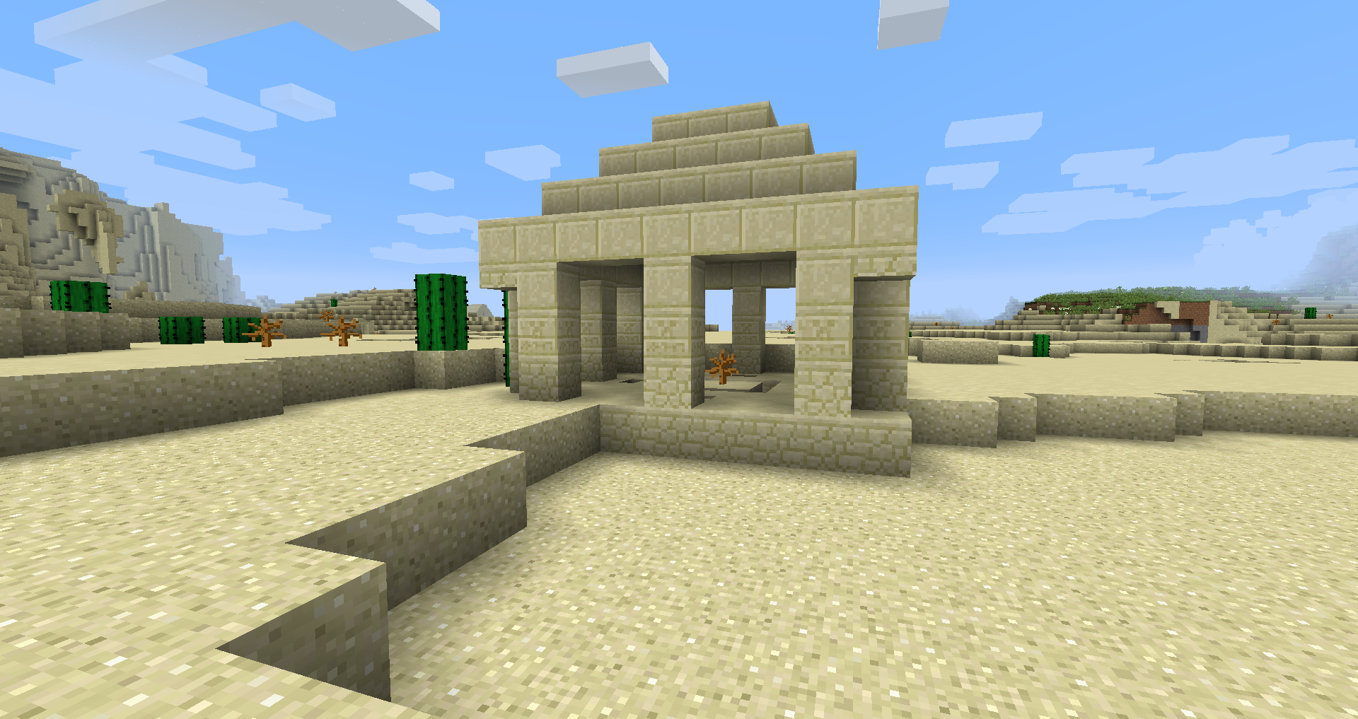 Пример сервера Minecraft с множеством игроков и нестандартными постройками