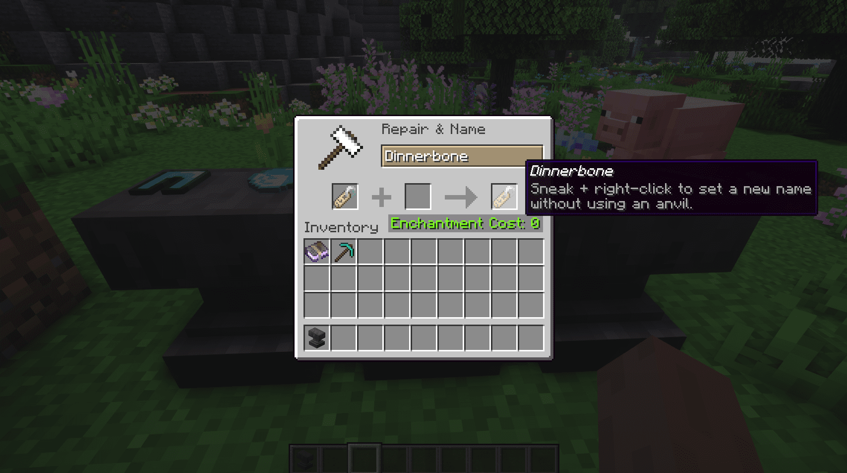 Геймплей с модом Easy Anvils в Minecraft: удобное управление предметами
