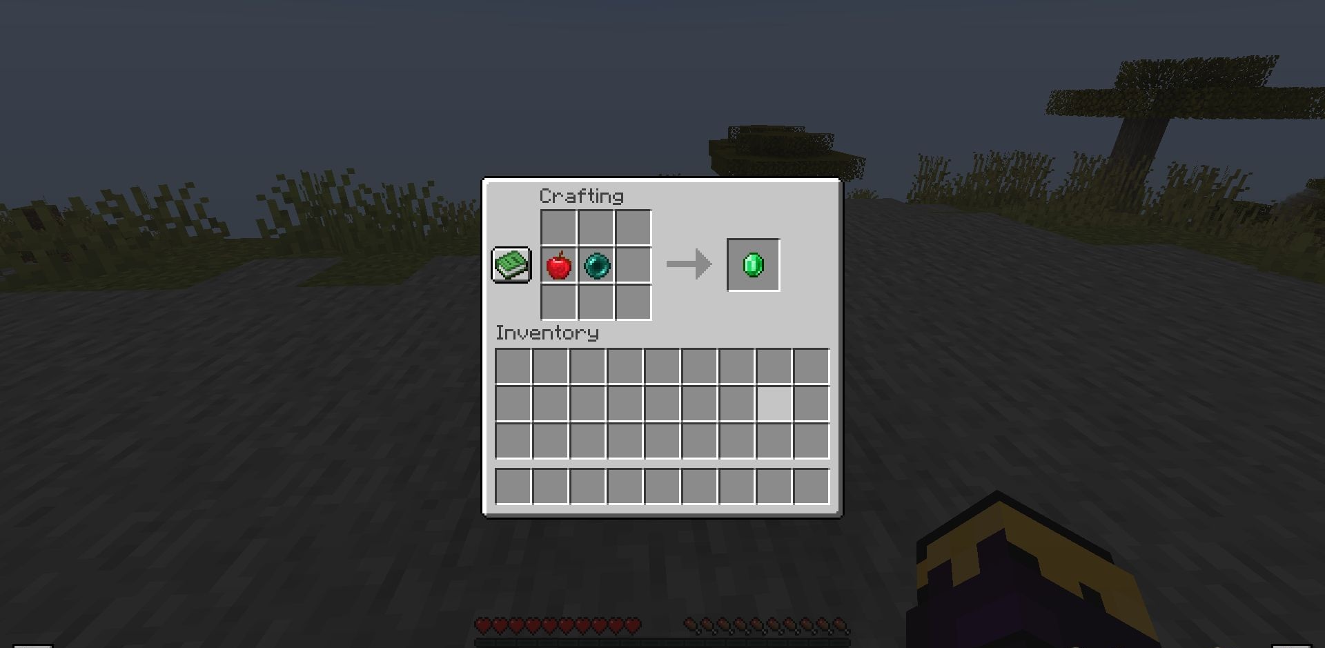 Игровой процесс с модом Easy Emerald в Minecraft