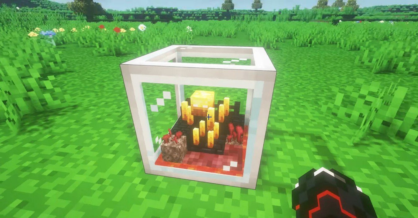 Пример работы мода Easy Mob Farm — мобы попадают в ловушку без игровых усилий