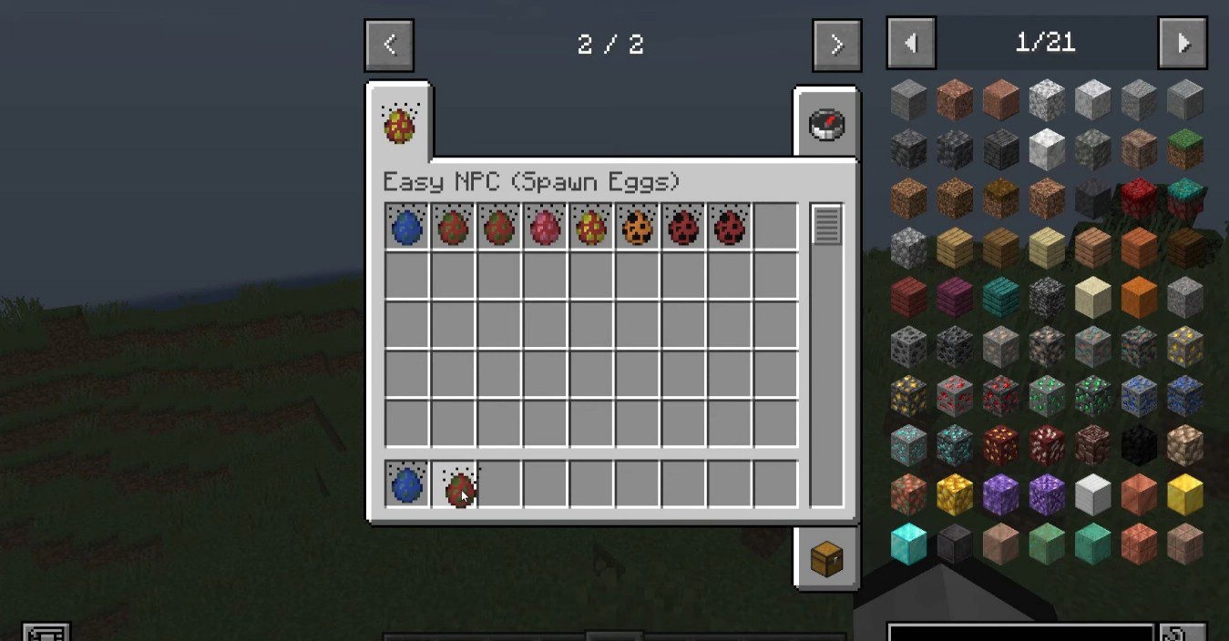 Готовый NPC в биоме Minecraft с настроенным диалогом