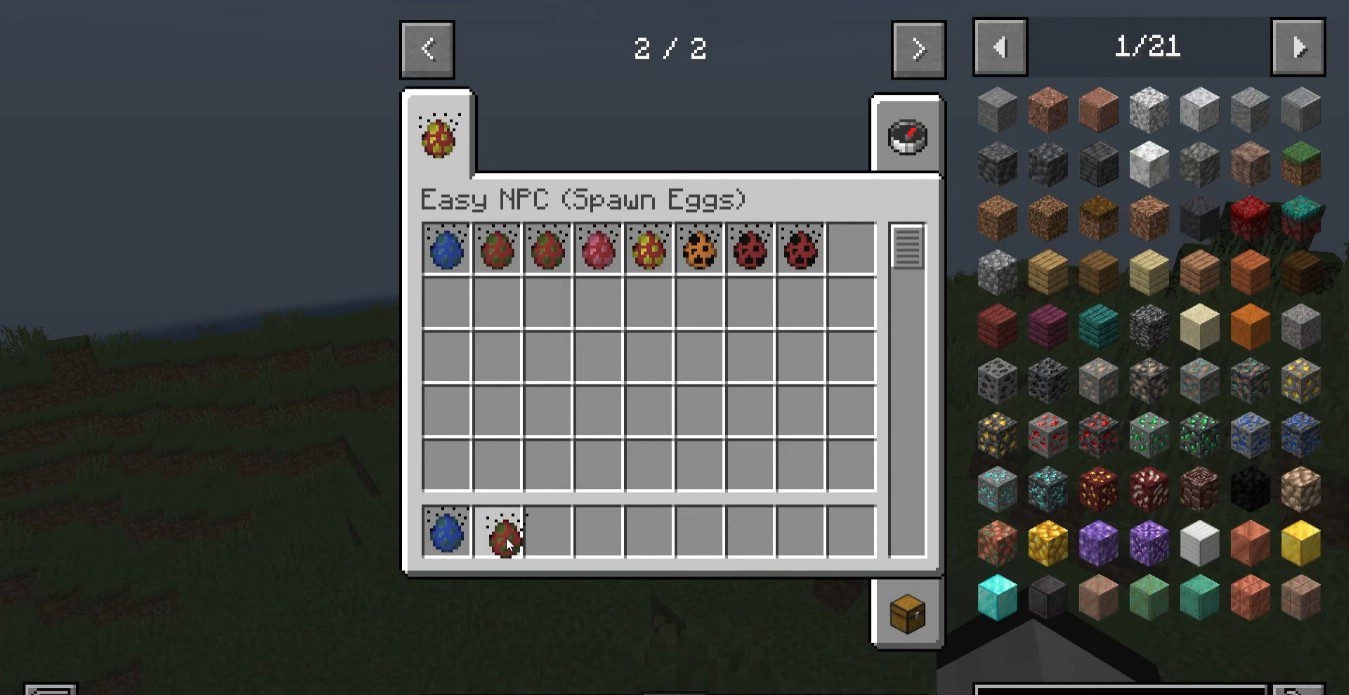 Пример создания NPC с помощью Easy NPC Mod в Minecraft