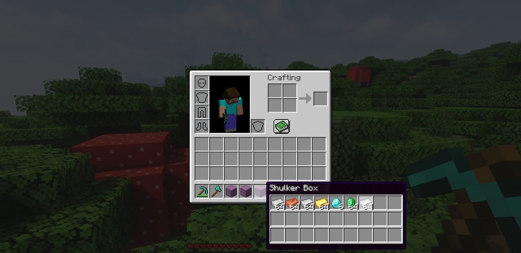 Сравнение обычного шалкер-бокса и версии с модом Easy Shulker Boxes