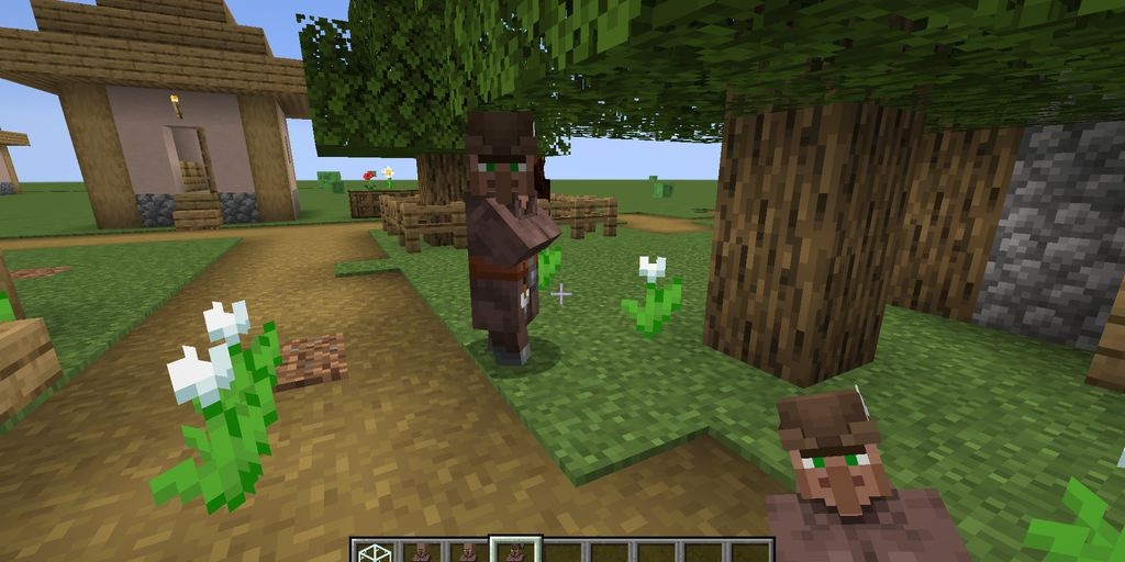 Пример автоматической фермы с жителями в контейнерах в Minecraft с модом Easy Villagers
