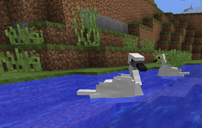 Закат в Minecraft с видом на океан и горы