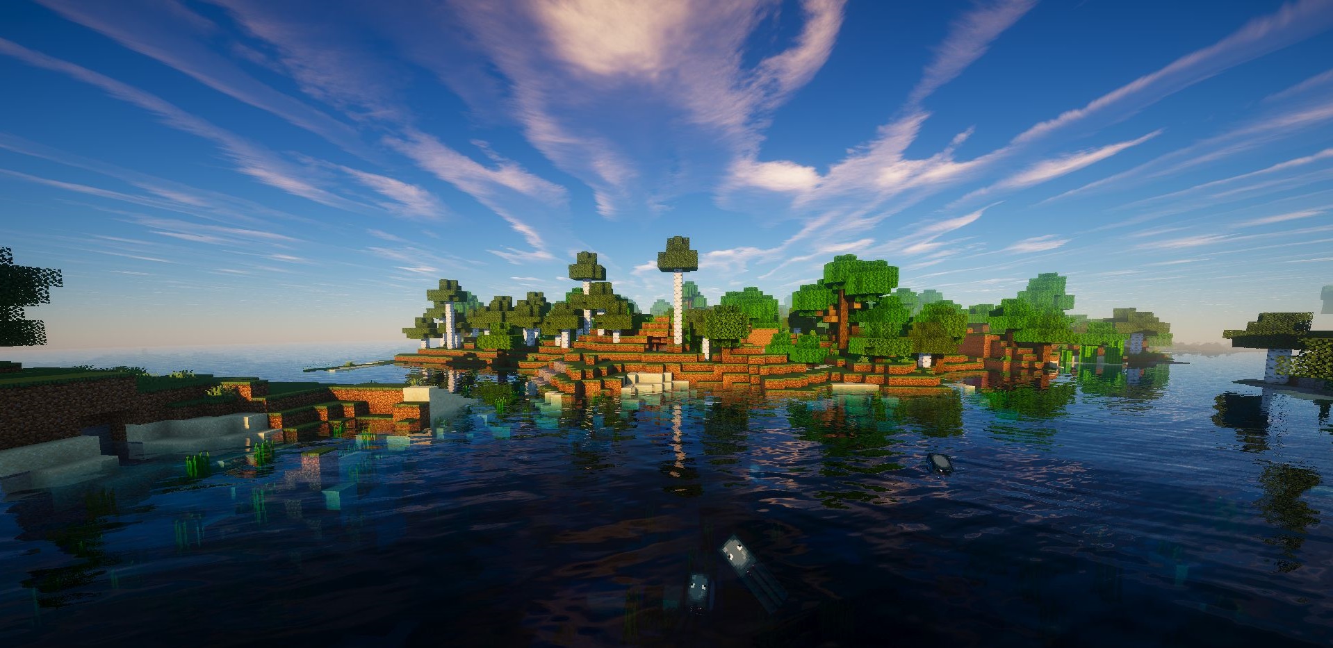 Объемные облака и атмосферные эффекты в Minecraft с Ebin Resurrected