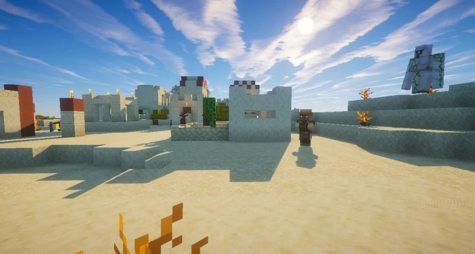 Сравнение стандартной графики Minecraft и улучшенной версии с шейдерами Ebin