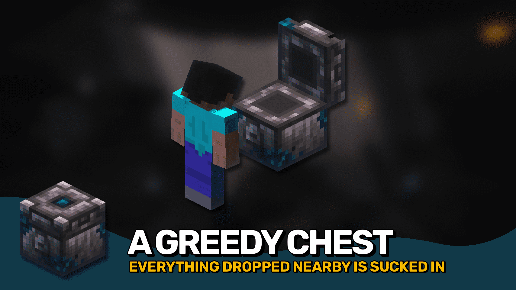 Echo Chest в действии - автоматический сбор предметов в Minecraft
