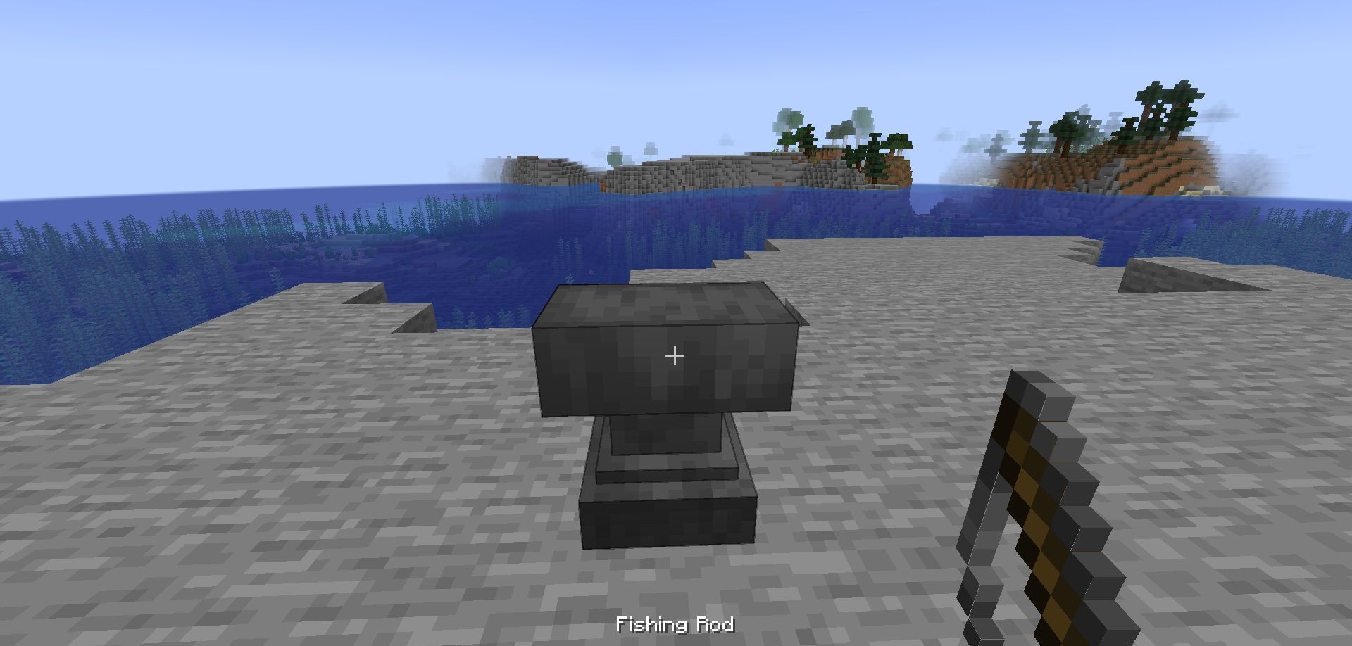 Сравнение обычной и зачарованной удочки в Minecraft с модом Effishiency