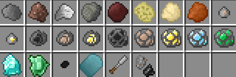 Интерфейс крафта в Minecraft с рецептами инструментов