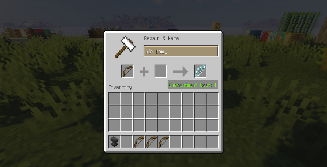 Игрок сражается с криперами при помощи стихийных луков в Minecraft