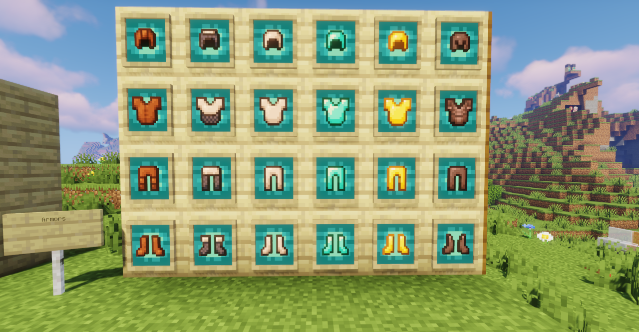 Скриншот игры Minecraft с применённым текстур-паком Enchanted Deluxe Edition
