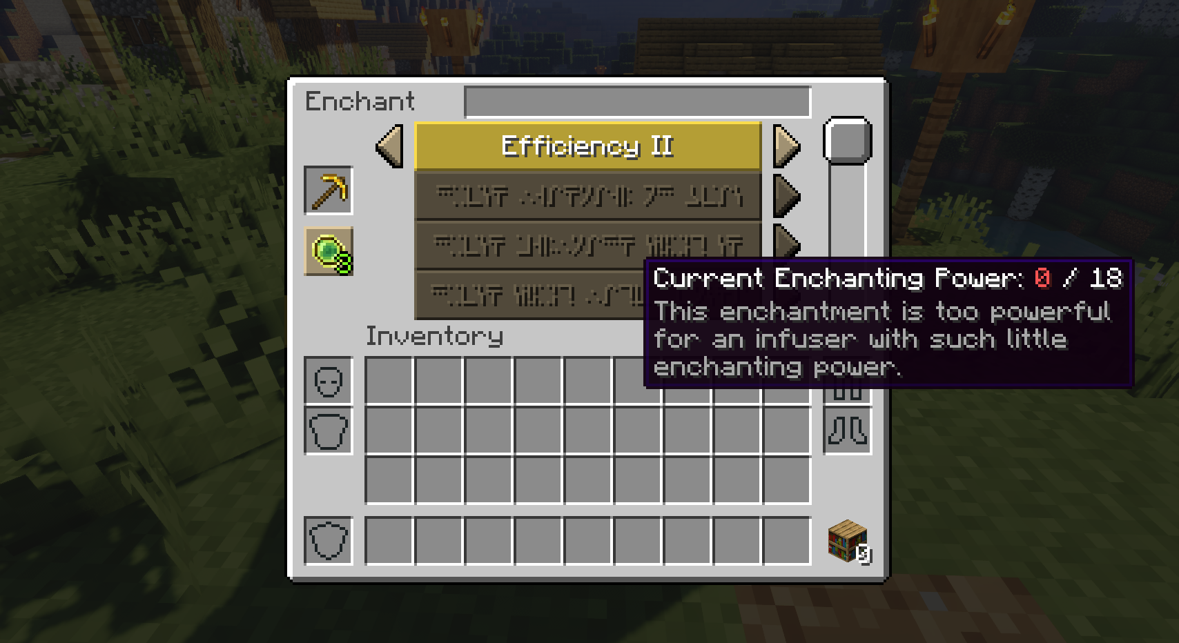 Готовые зачарованные инструменты и броня с помощью Enchanting Infuser