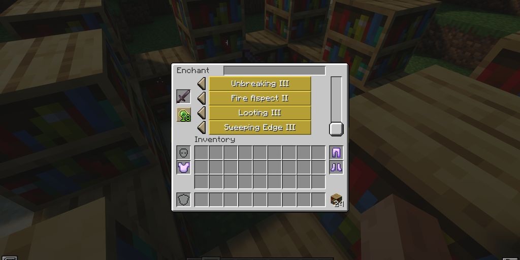 Готовый зачарованный предмет с выбранными эффектами в Minecraft