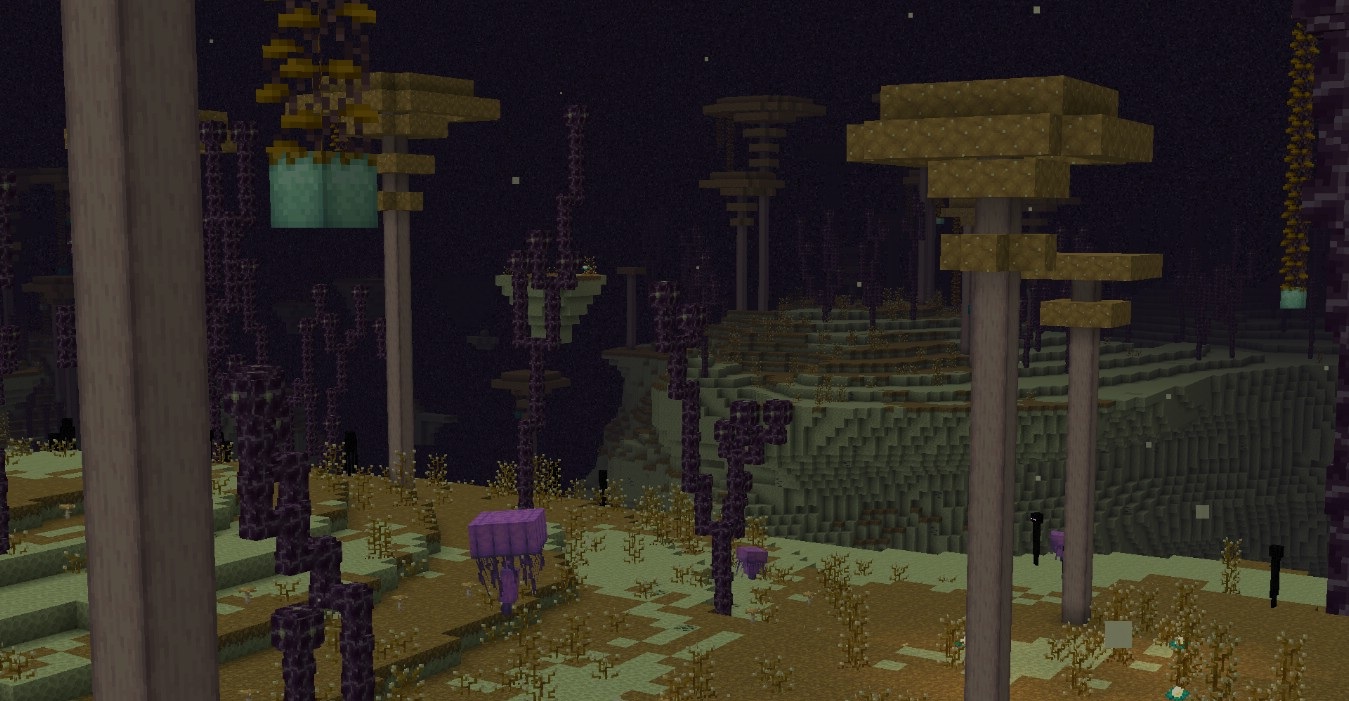 Новые блоки и декор из мода Enderscape в инвентаре игрока