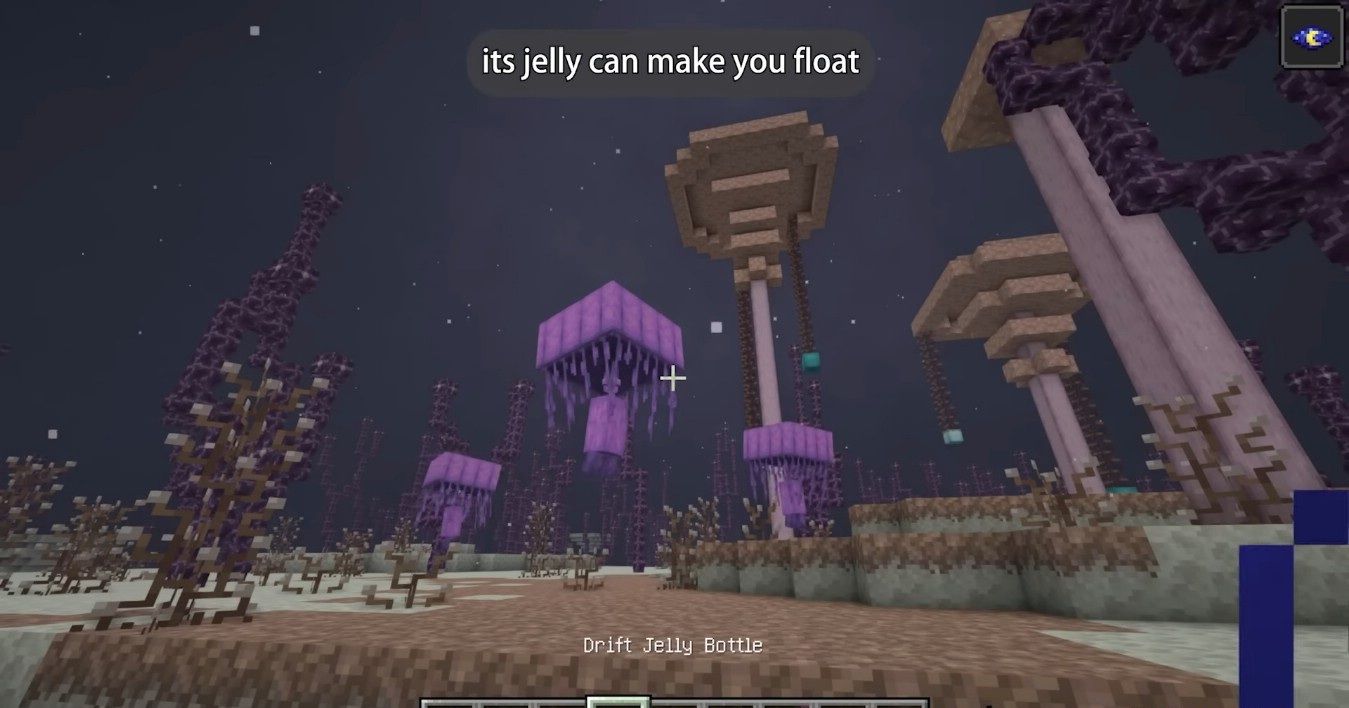 Игрок сражается с кристальным големом в моде Enderscape