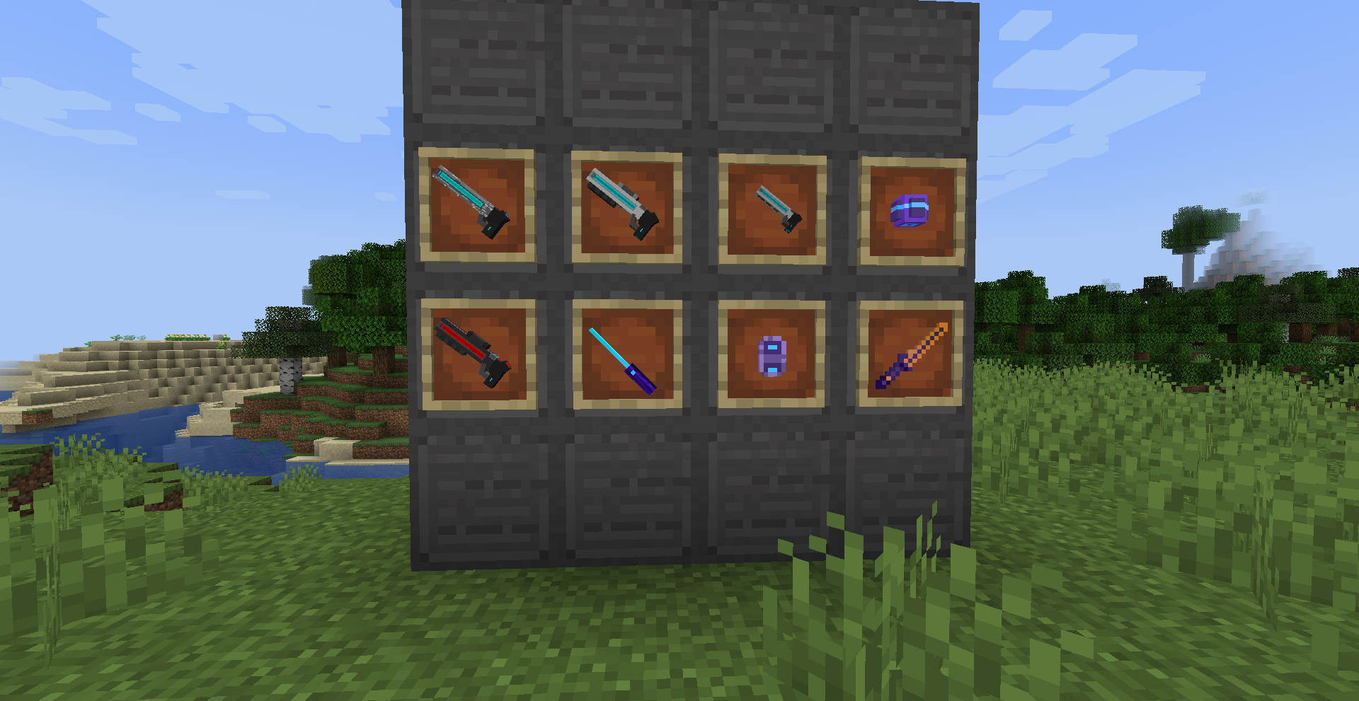 Энергетическое оружие в модификациях Minecraft, включая лазеры и плазменные пушки