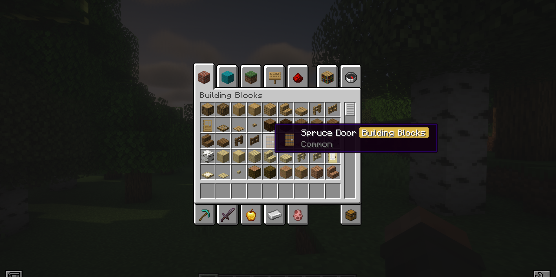 Пример работы Enhanced Tooltips в инвентаре Minecraft с детализированными подсказками