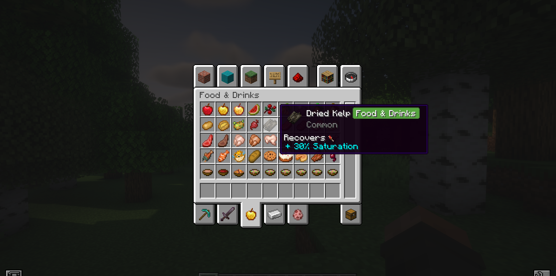 Настройки Enhanced Tooltips в меню Minecraft с возможностью кастомизации подсказок