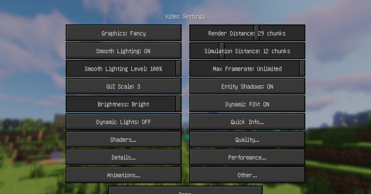 Меню выбора текстур-паков в Minecraft с активным Essential UI