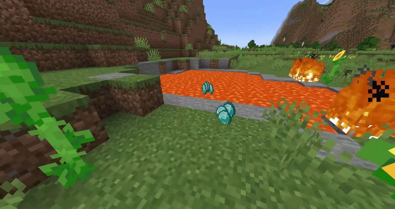 Пример уклоняющихся предметов в Minecraft с модом Evasive Items