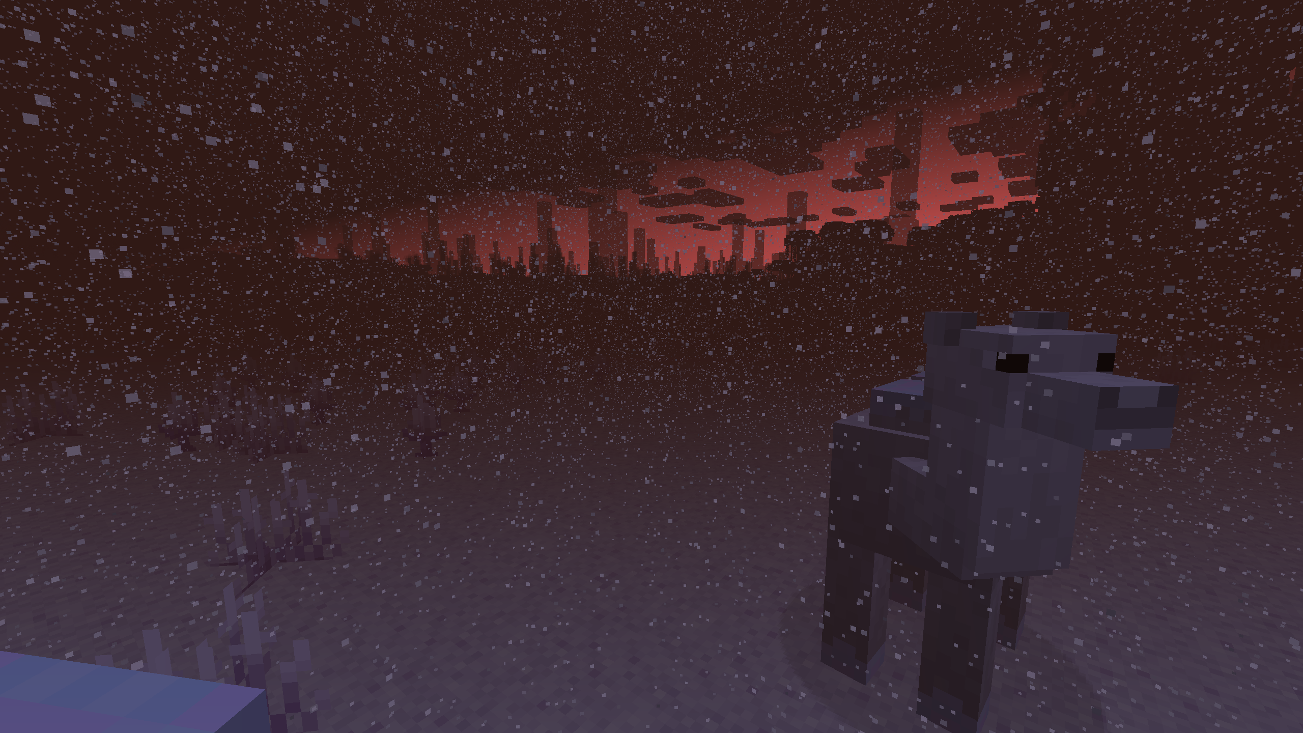 Песчаные дюны в Minecraft с кристаллами и песчаной бурей