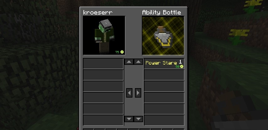 Интерфейс активации вечных эффектов в моде Everlasting Abilities для Minecraft