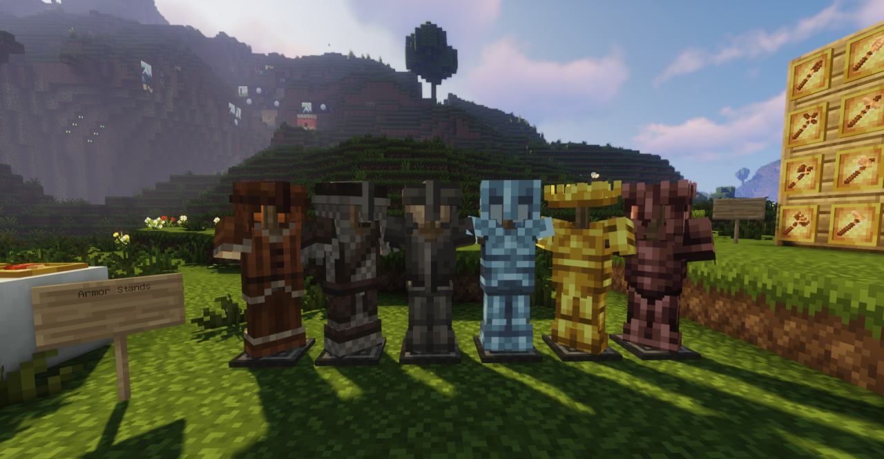Игровой процесс Minecraft с текстур-паком Excalibur X Epic Fight в средневековом стиле