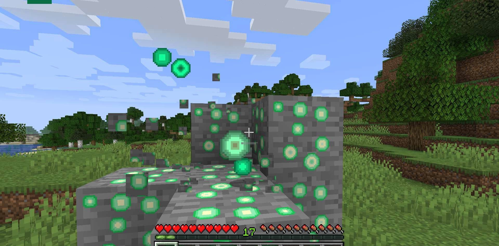 Игрок использует Exp Ore для зачарования предметов в Minecraft