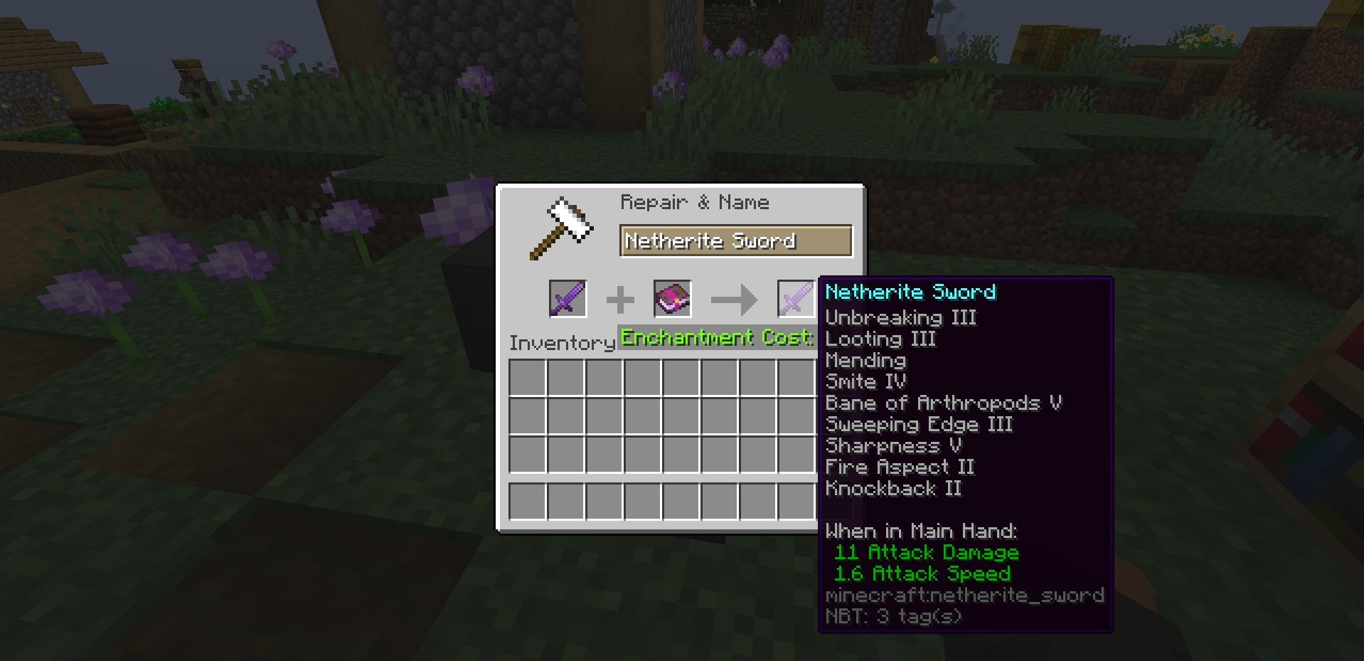 Геймплей с улучшенным зачарованием оружия в Minecraft с модом Expanded Weapon Enchanting