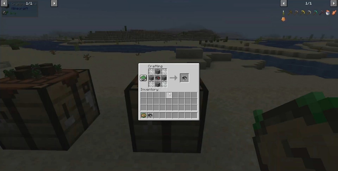Рецепт крафта компаса исследователя в Minecraft с книгой, компасом и глазом эндера