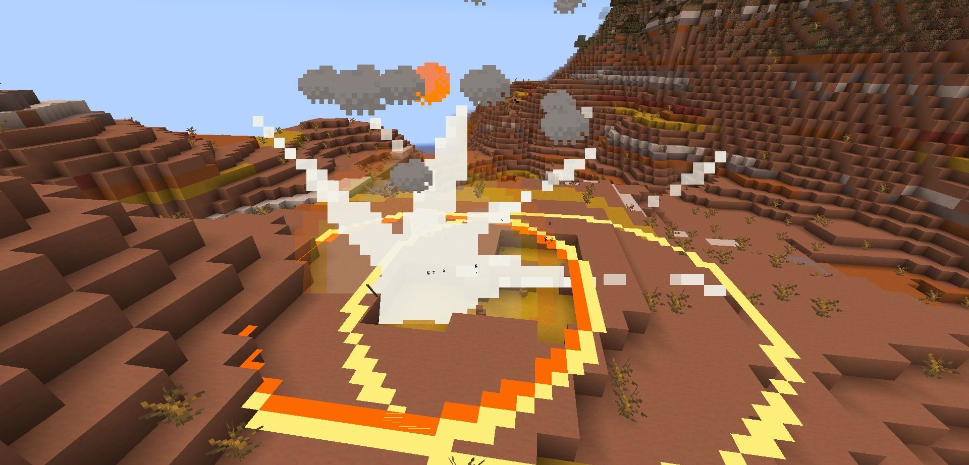 Красивые визуальные эффекты взрывов в Minecraft с модом
