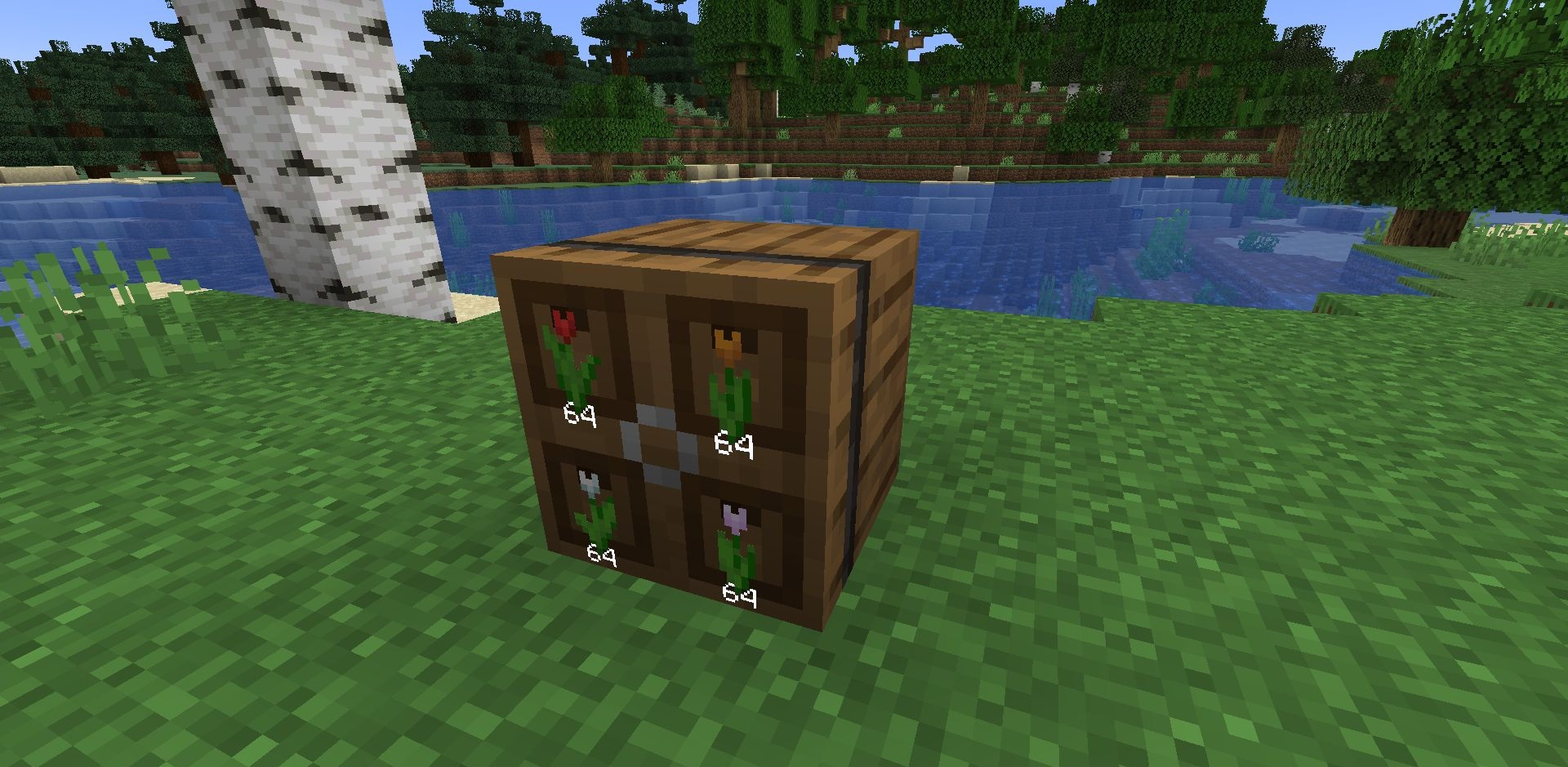 Готовый склад с модом Extended Drawers в Minecraft, подключенный к системе хранения