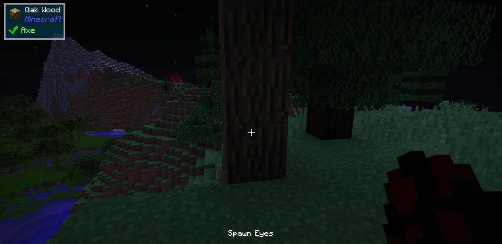 Несколько светящихся глаз в темноте из мода Eyes in the Darkness для Minecraft