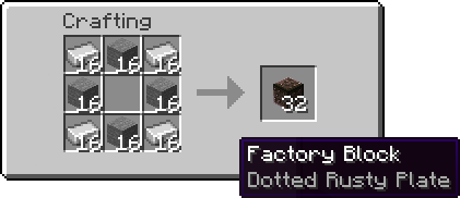 Рецепты крафта промышленных блоков из мода Factory Blocks в Minecraft