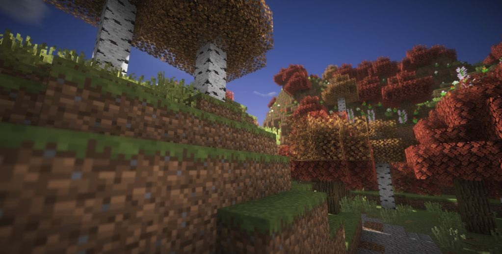 Сравнение стандартных и осенних текстур в Minecraft